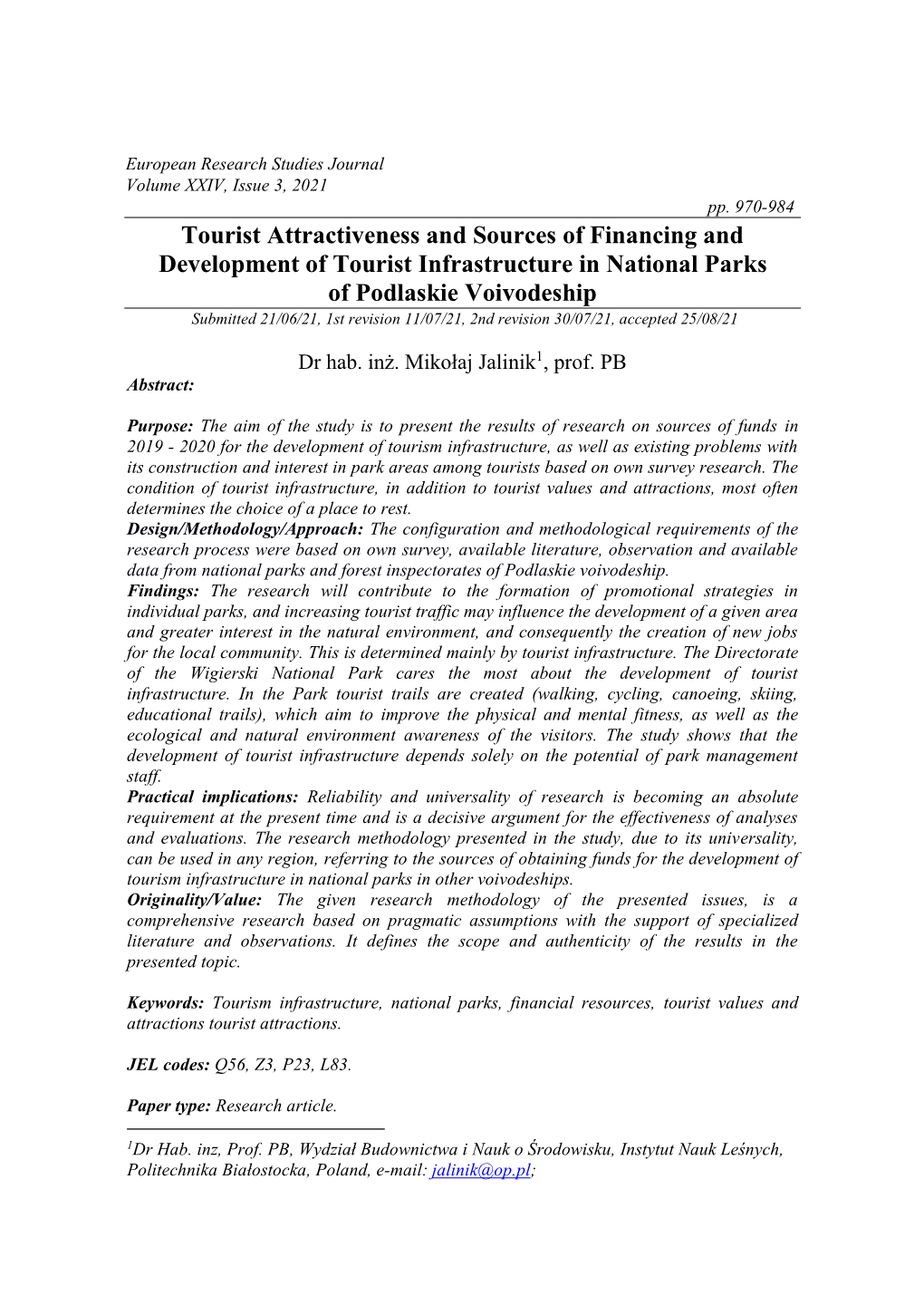 Tourist Attractiveness and Sources of Financing and Development Of