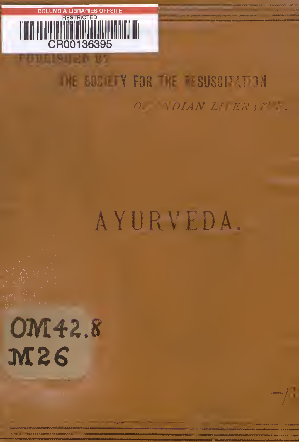 Ayurveda : Or the Hindu System of Medical Science