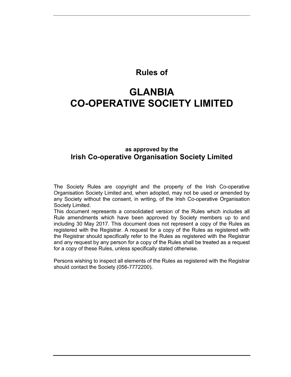 Glanbia Co-Operative Society Limited