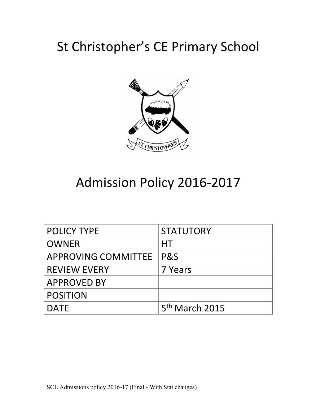 St Christopher's CE Primary School