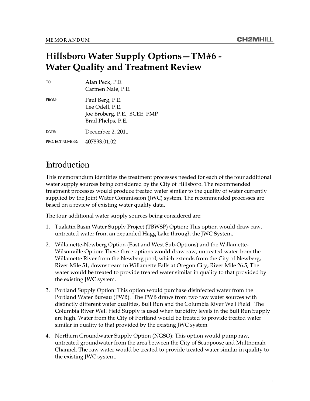 Water Quality and Treatment Review Introduction