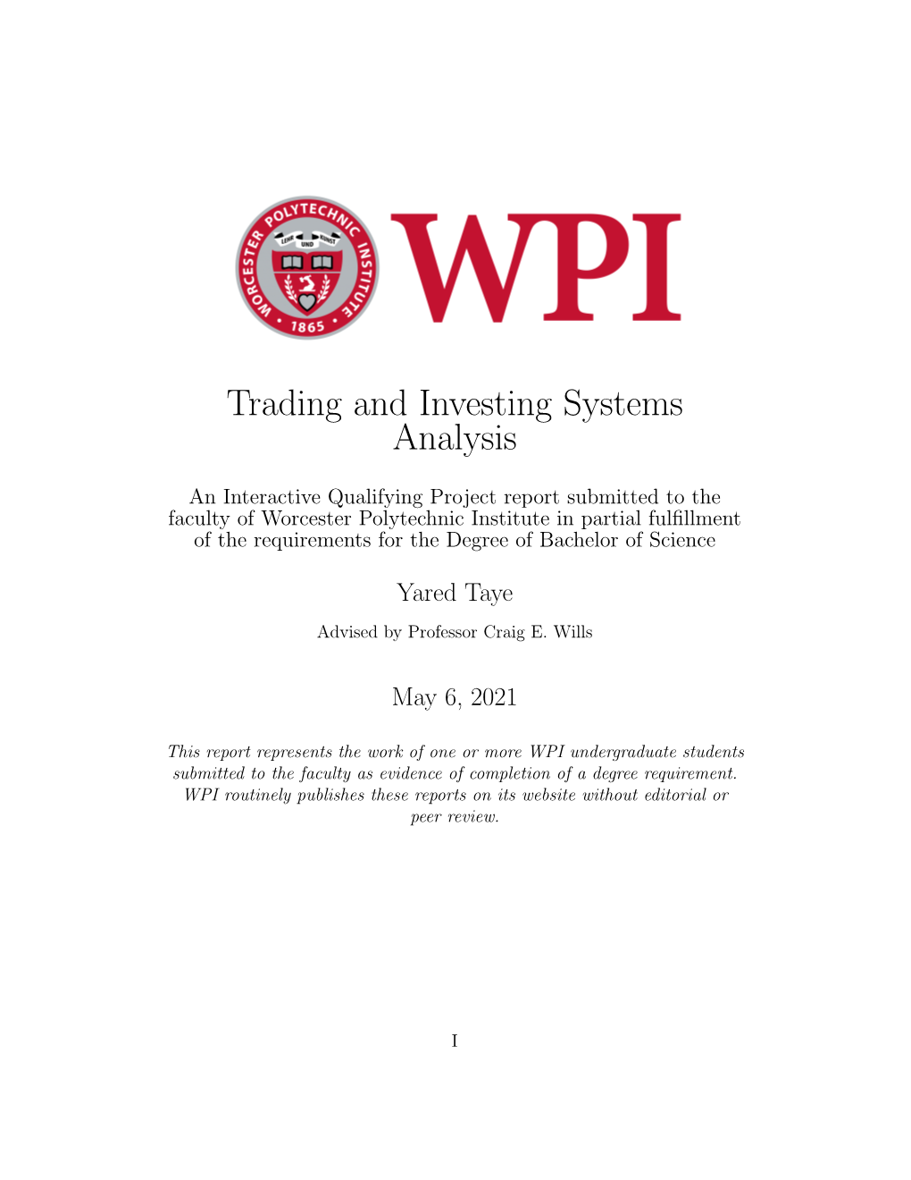 Trading and Investing Systems Analysis