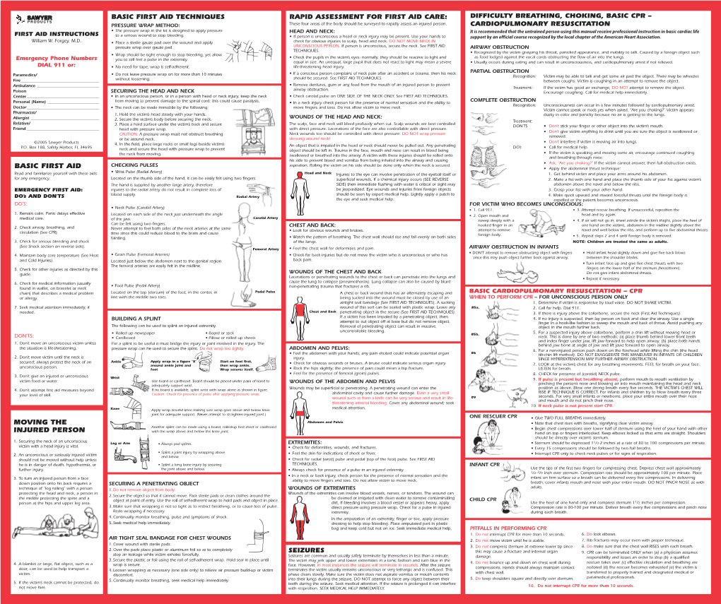 First Aid Instructions ENGLISH