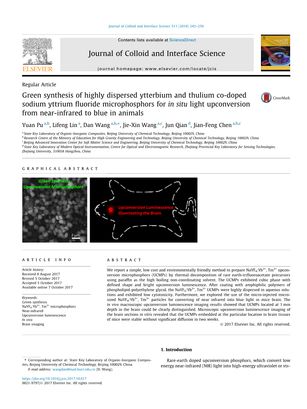 Green Synthesis of Highly Dispersed Ytterbium and Thulium Co-Doped