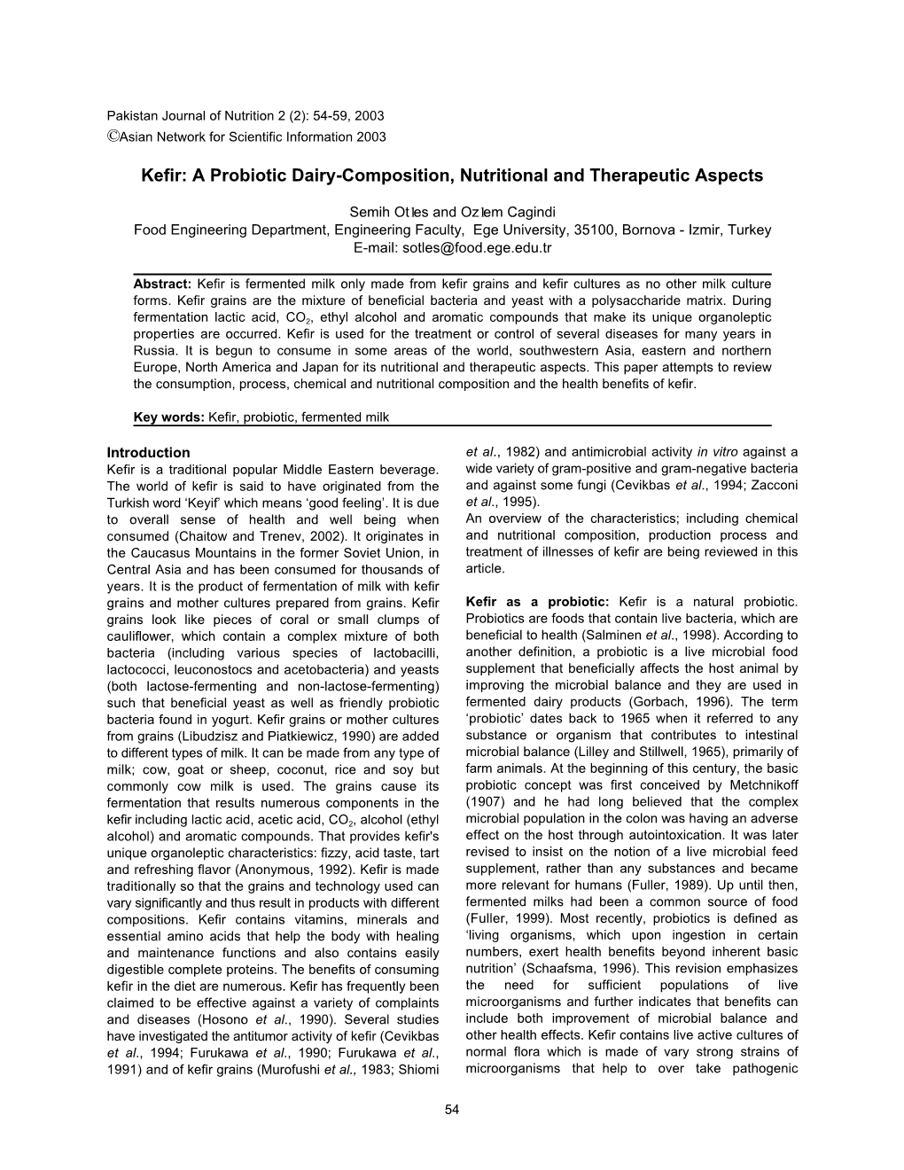 A Probiotic Dairy-Composition, Nutritional and Therapeutic Aspects