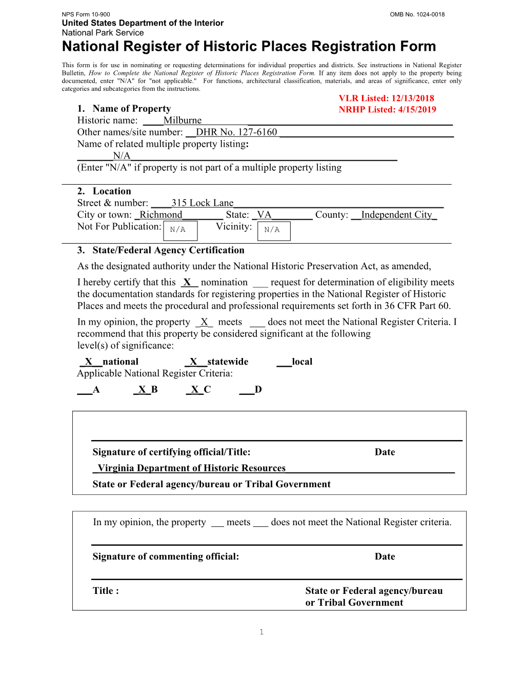 National Register of Historic Places Registration Form