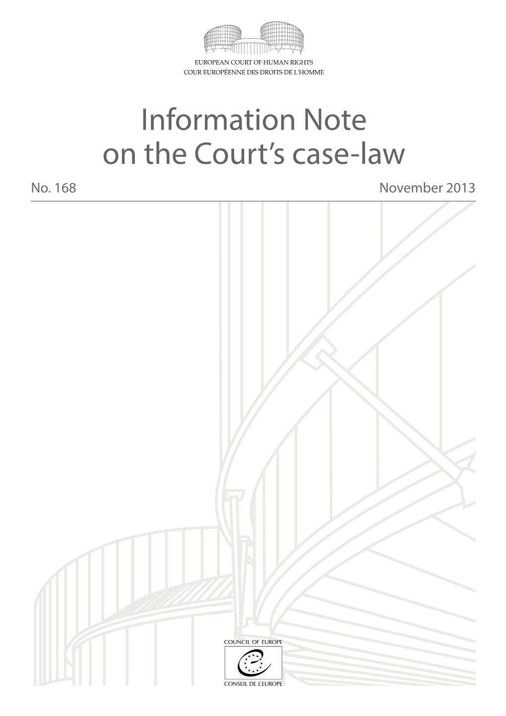 Information Note on the Court's Case-Law No. 168 (November 2013)