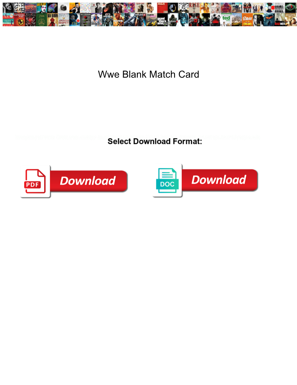 Wwe Blank Match Card