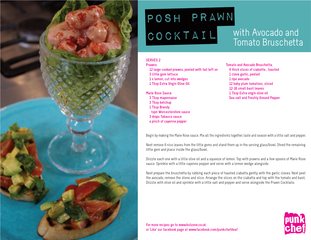 Posh Prawn Cocktail with Avocado and Tomato Bruschetta