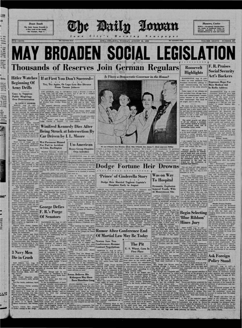 Daily Iowan (Iowa City, Iowa), 1938-08-16