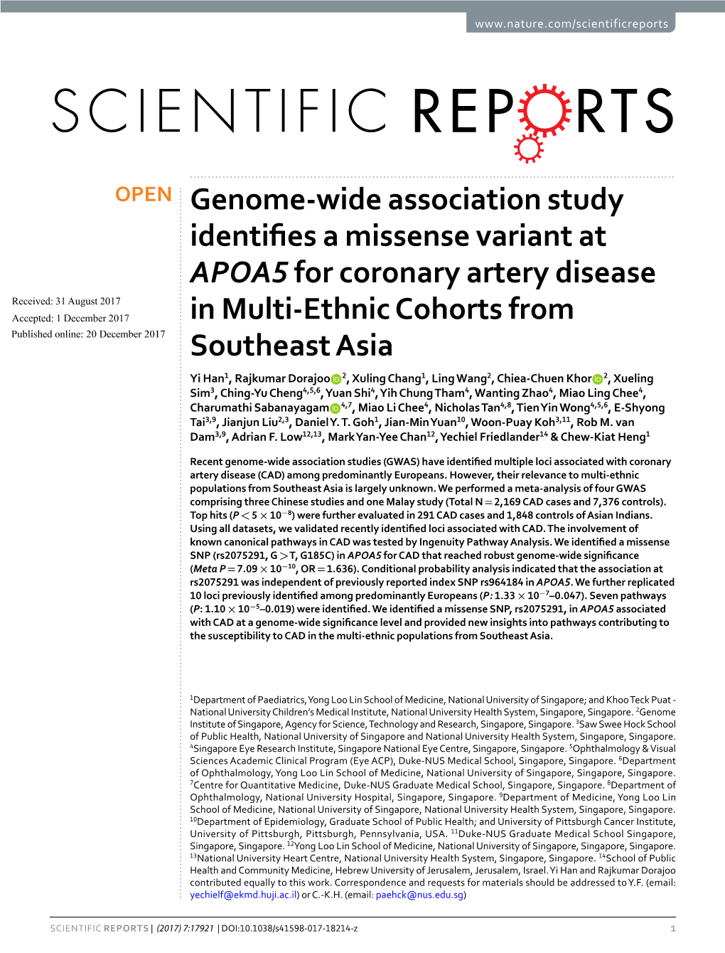 Genome-Wide Association Study Identifies a Missense Variant At