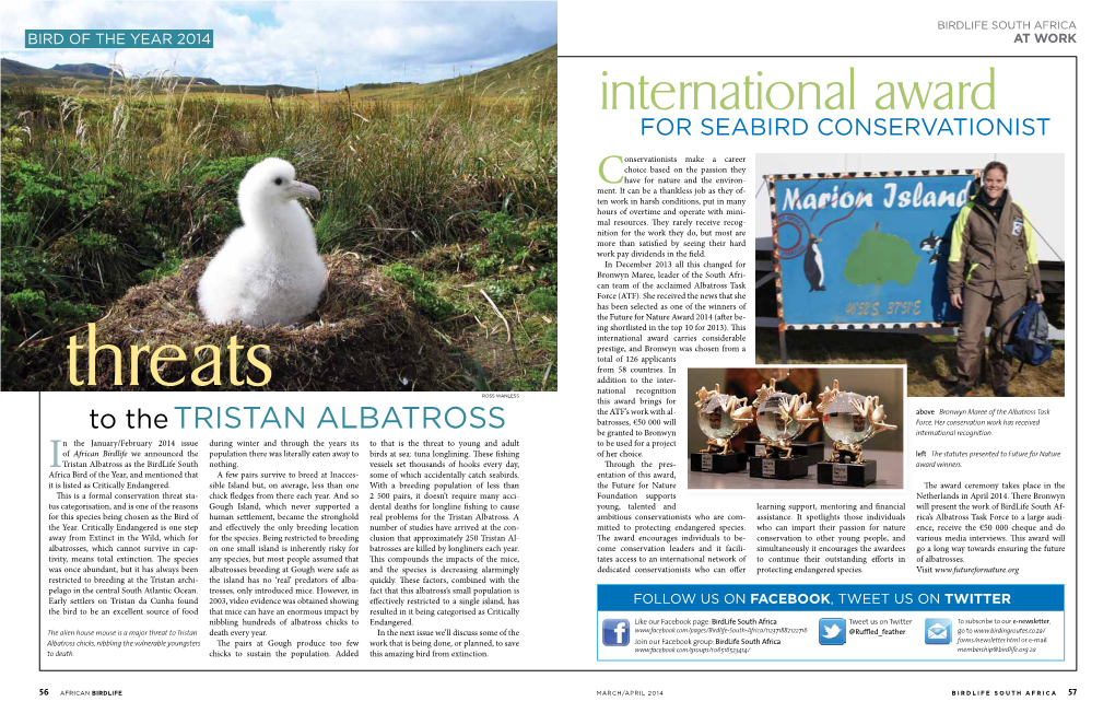 International Award for Seabird Conservationist