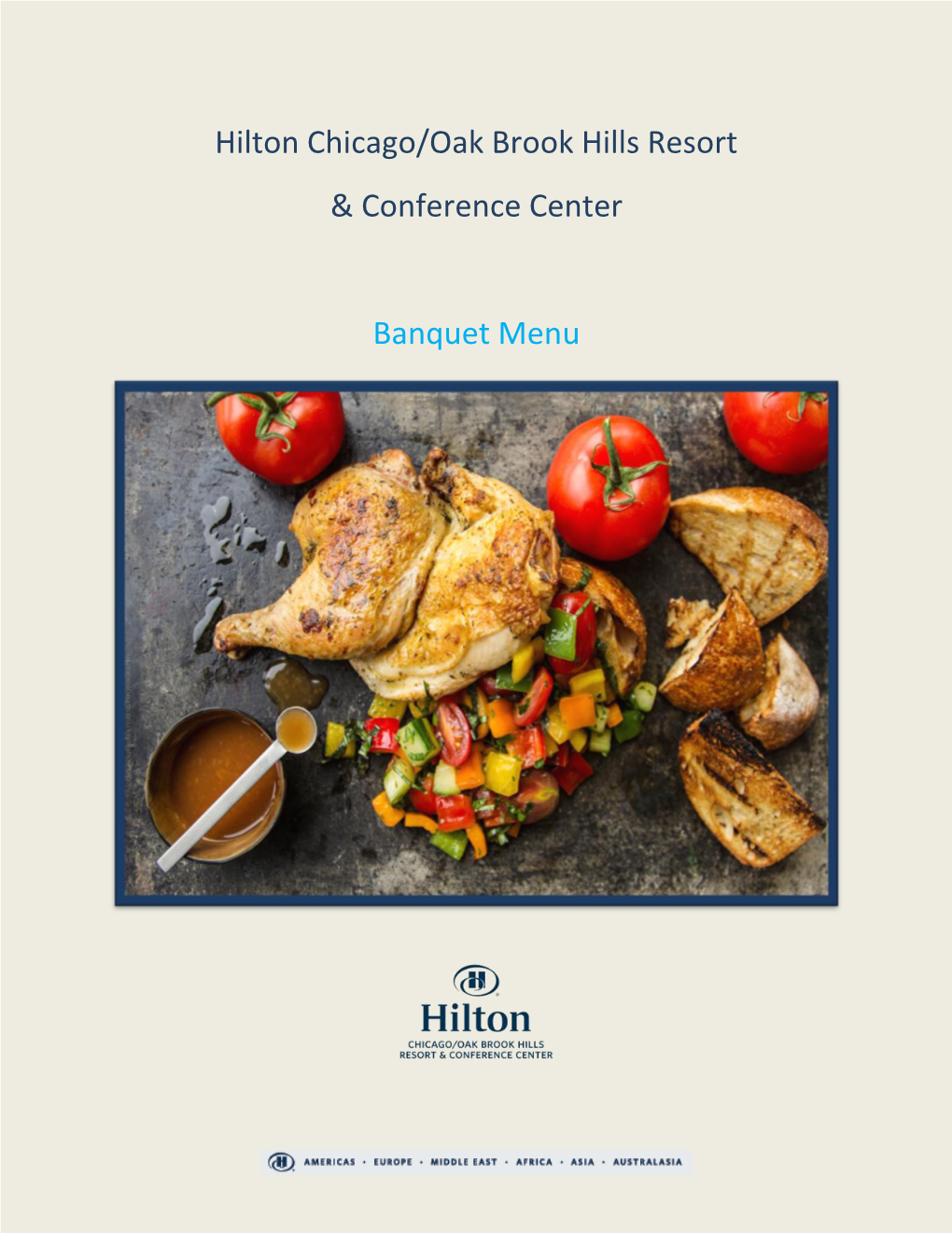 Hilton Chicago/Oak Brook Hills Resort & Conference Center Banquet Menu