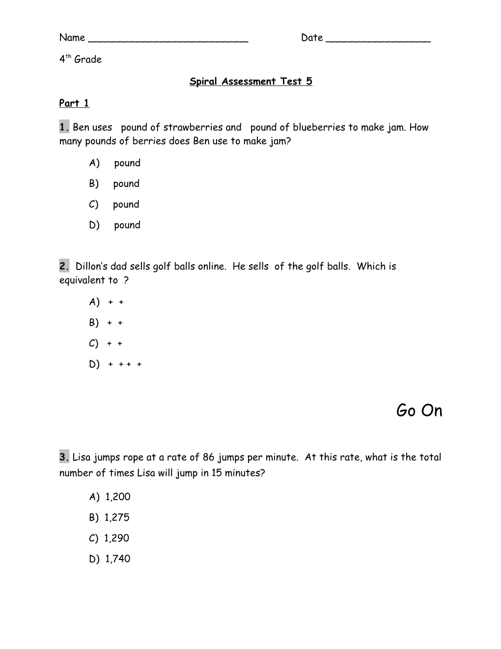 Spiral Assessment Test 5