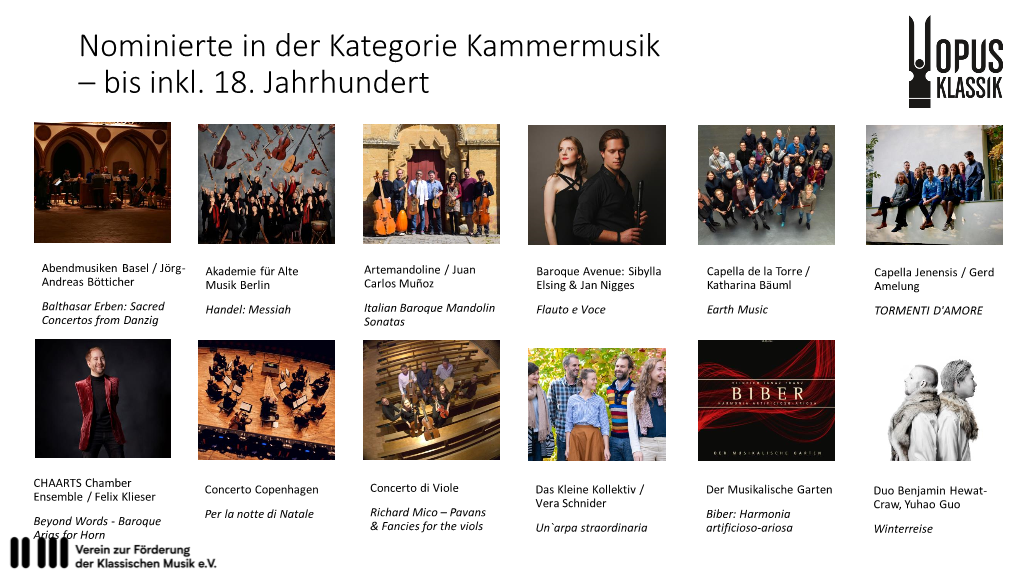 Nominierte in Der Kategorie Kammermusik – Bis Inkl