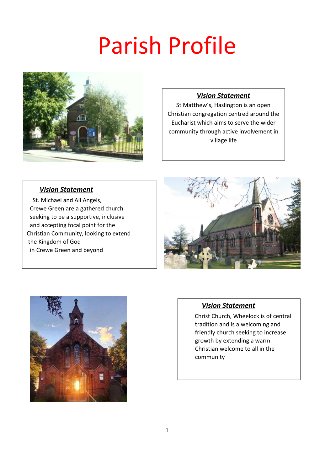 Haslington Crewe Green & Wheelock Parish Profile