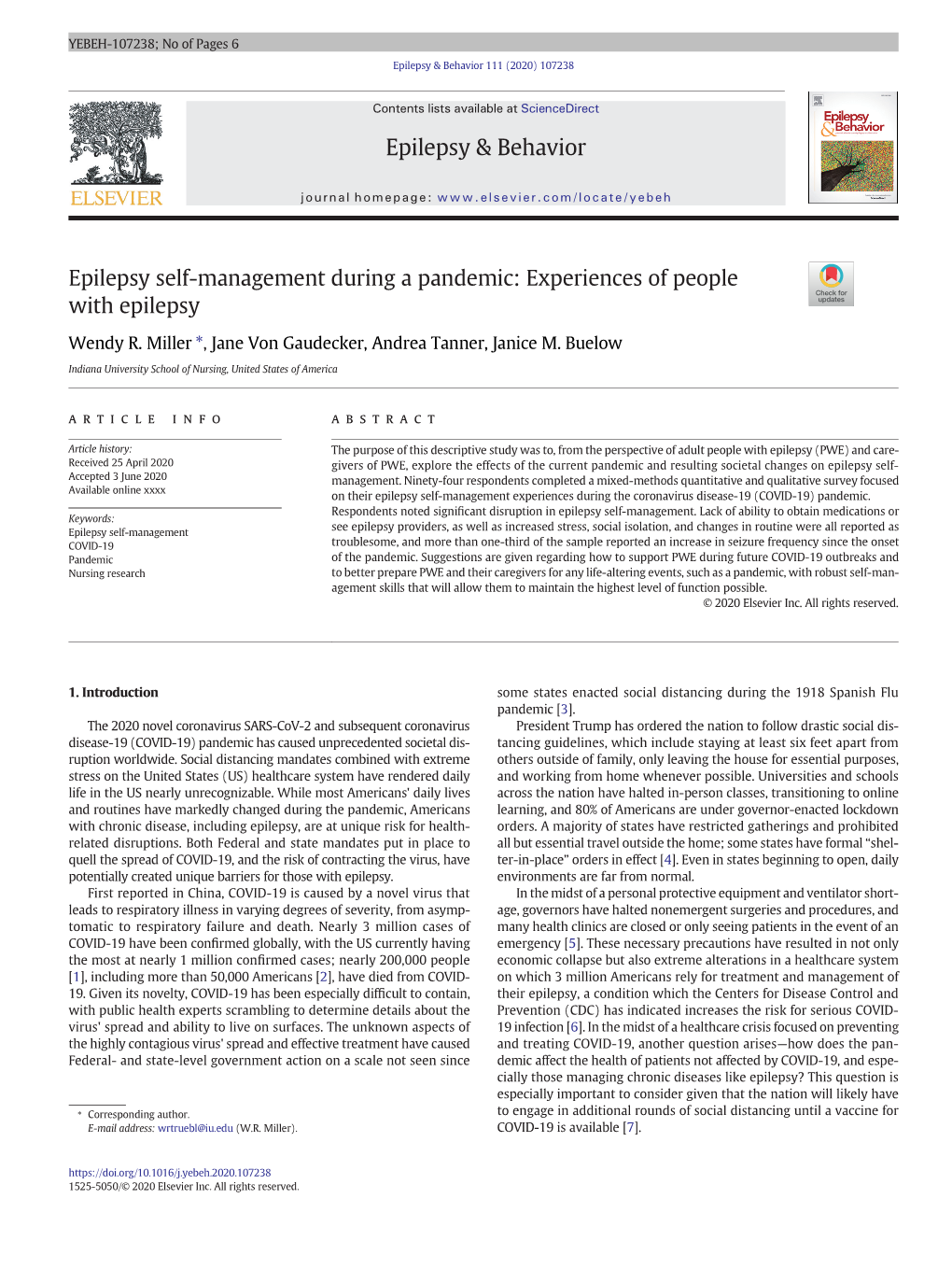 Epilepsy Self-Management During a Pandemic: Experiences of People with Epilepsy