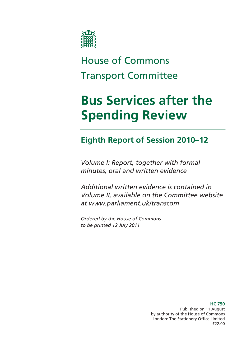 Bus Services After the Spending Review