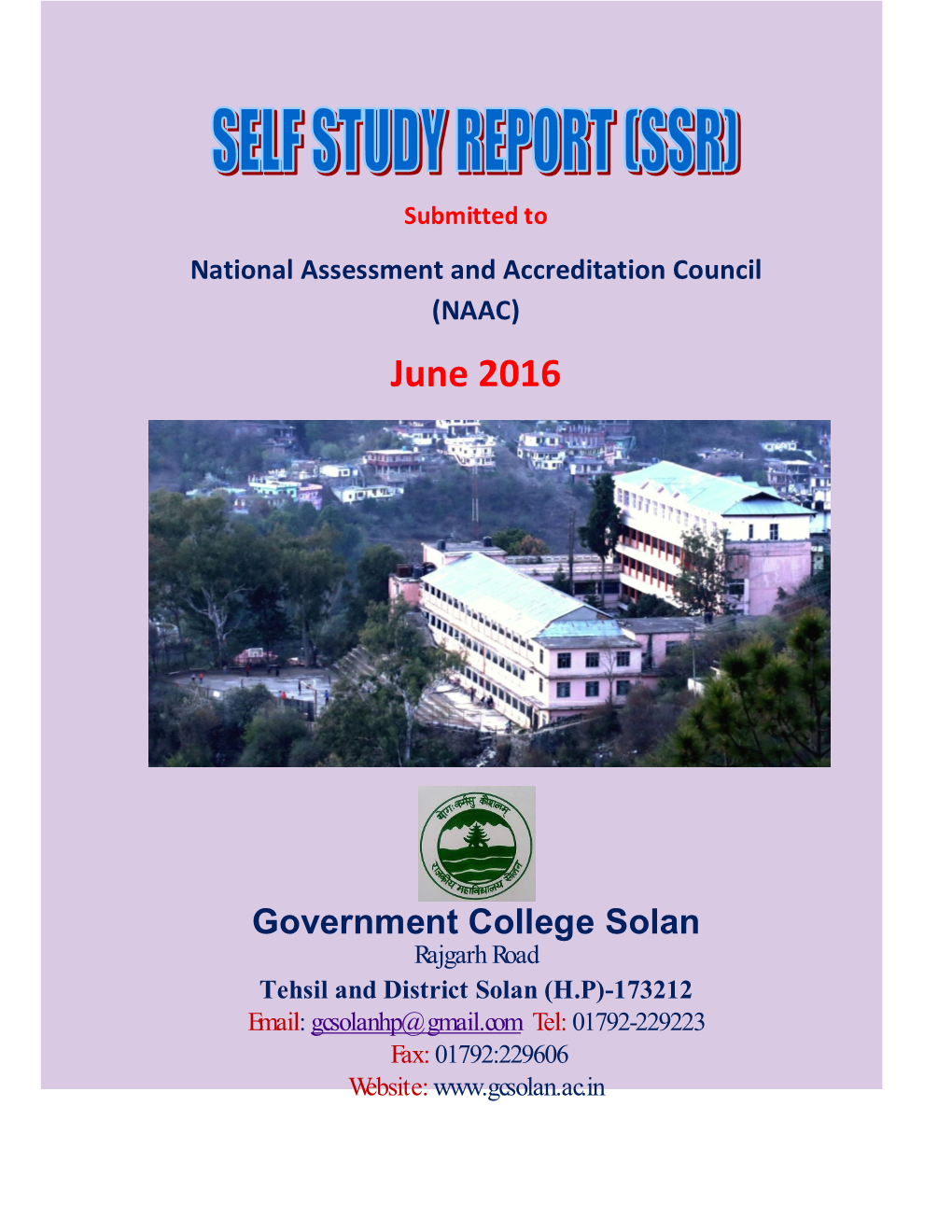 Self Study Report (SSR)