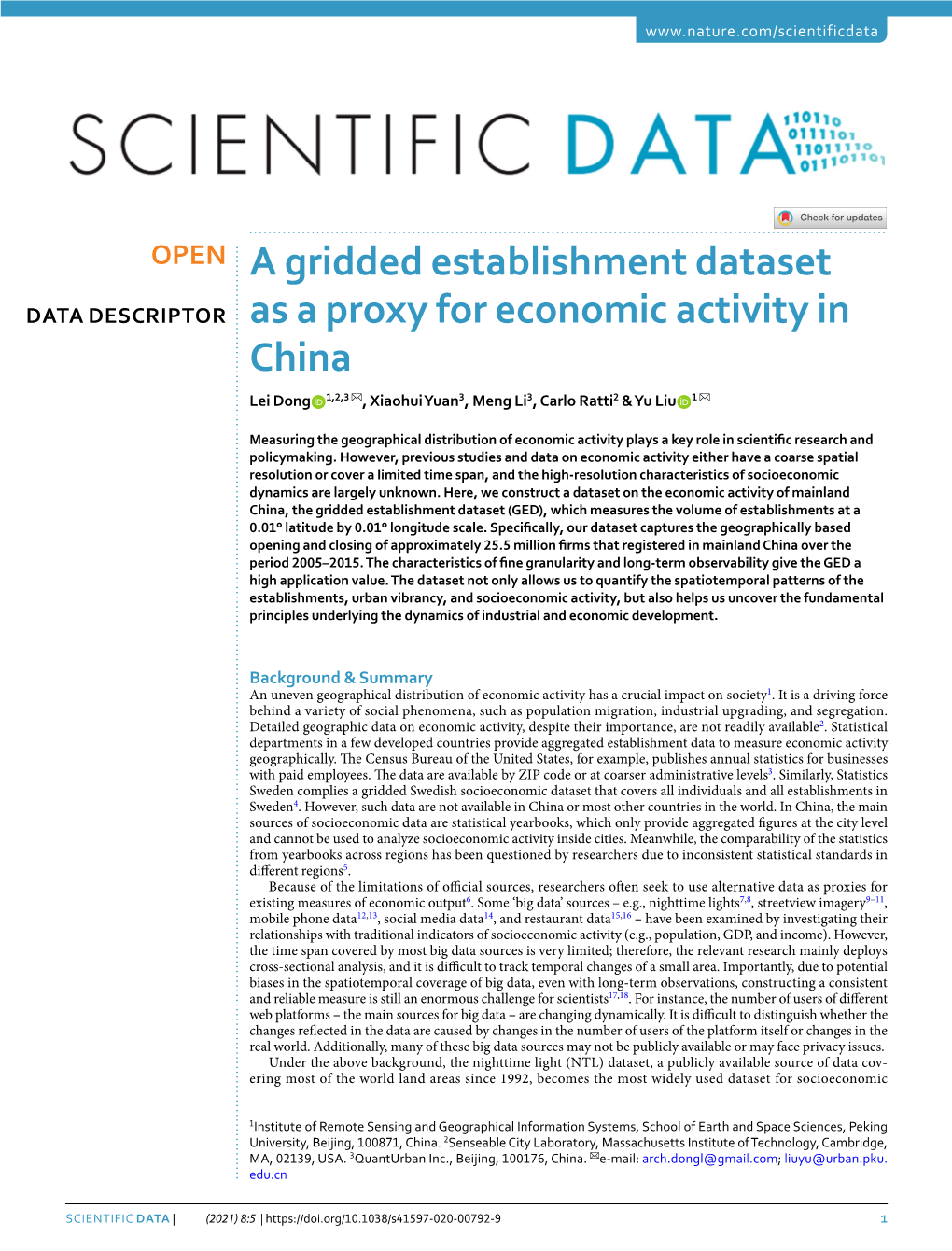 A Gridded Establishment Dataset As a Proxy for Economic Activity in China