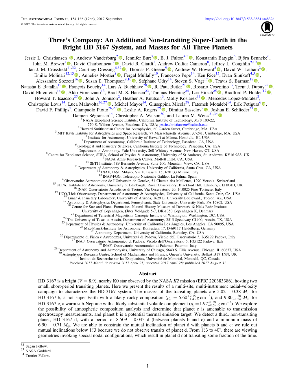 An Additional Non-Transiting Super-Earth in the Bright HD 3167 System, and Masses for All Three Planets