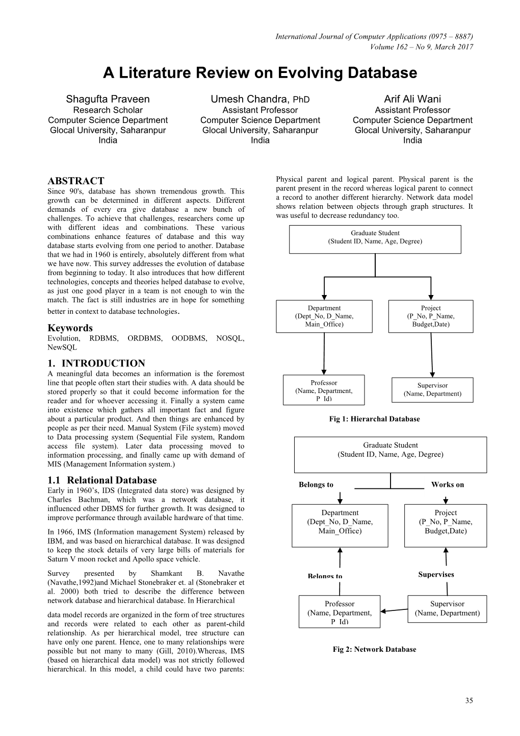 A Literature Review on Evolving Database