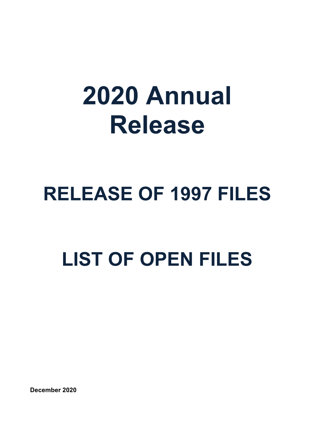 1997 Open Files