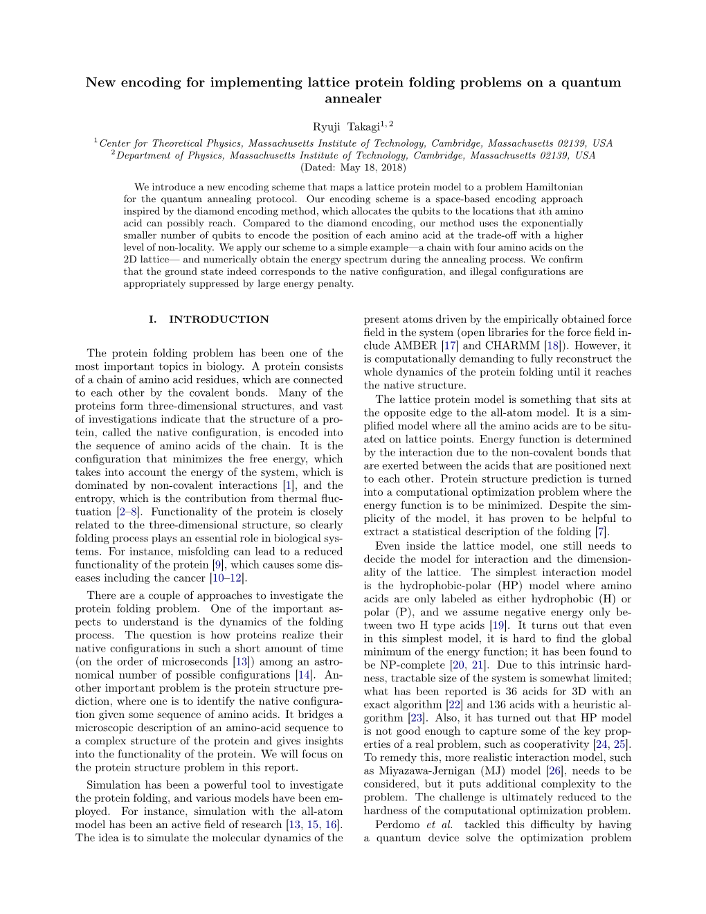 New Encoding for Implementing Lattice Protein Folding Problems on a Quantum Annealer