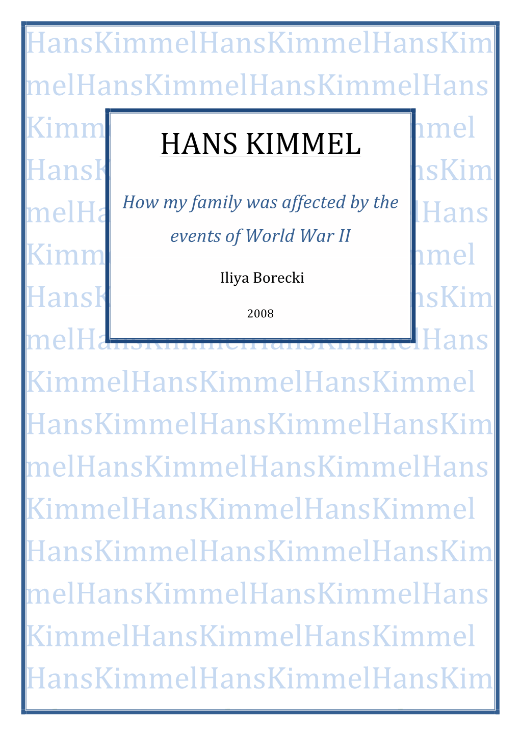 Borecki Files/Hans Kimmel Iliya Borecki.Pdf