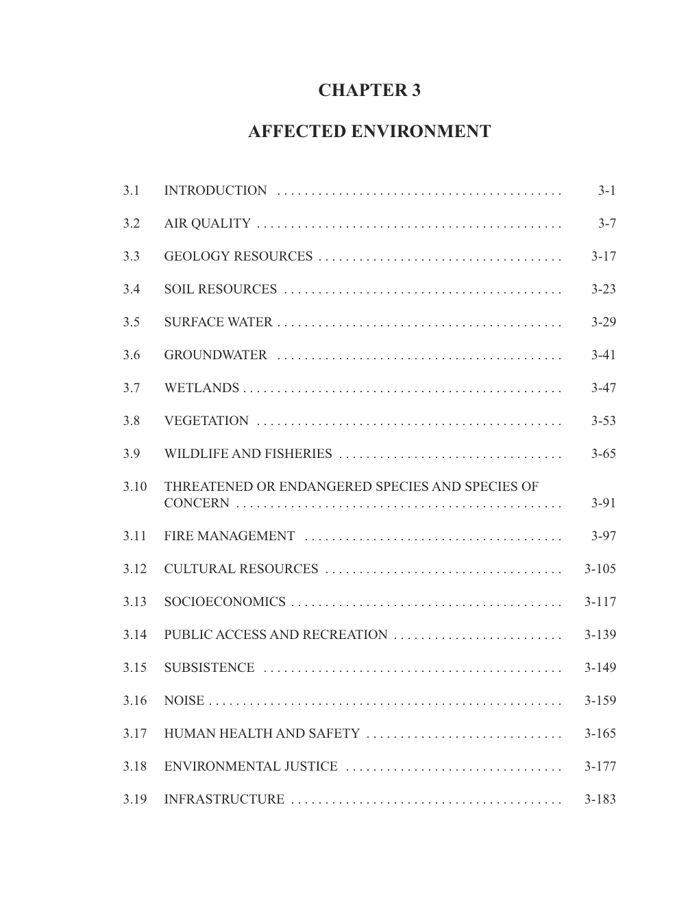 Chapter 3 Affected Environment