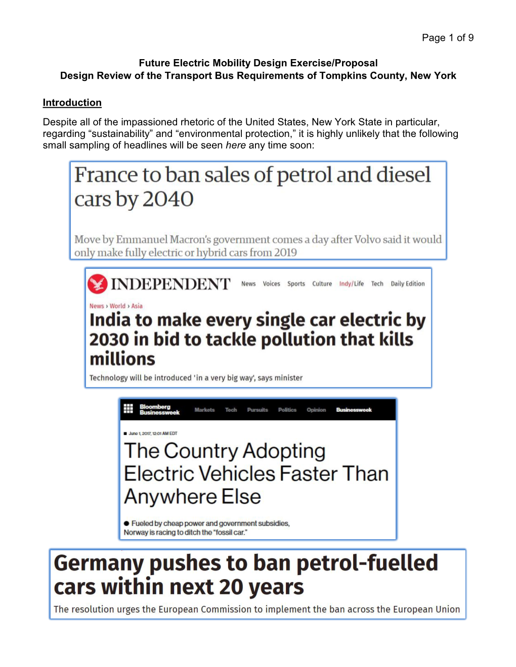 Of 9 Future Electric Mobility Design Exercise/Proposal Design Review