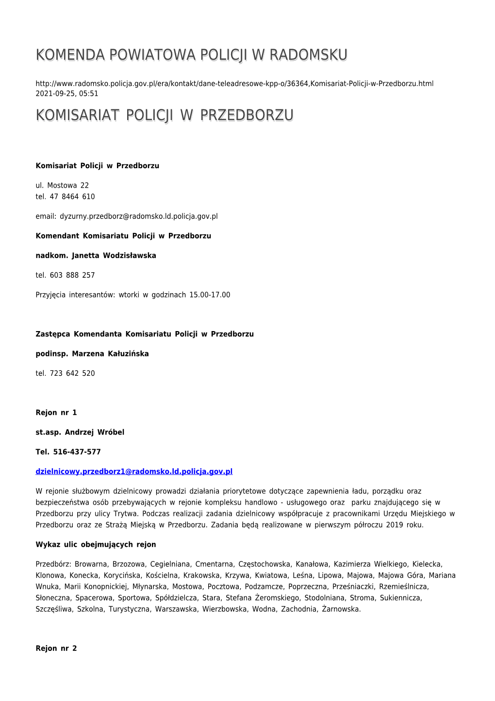 Komenda Powiatowa Policji W Radomsku