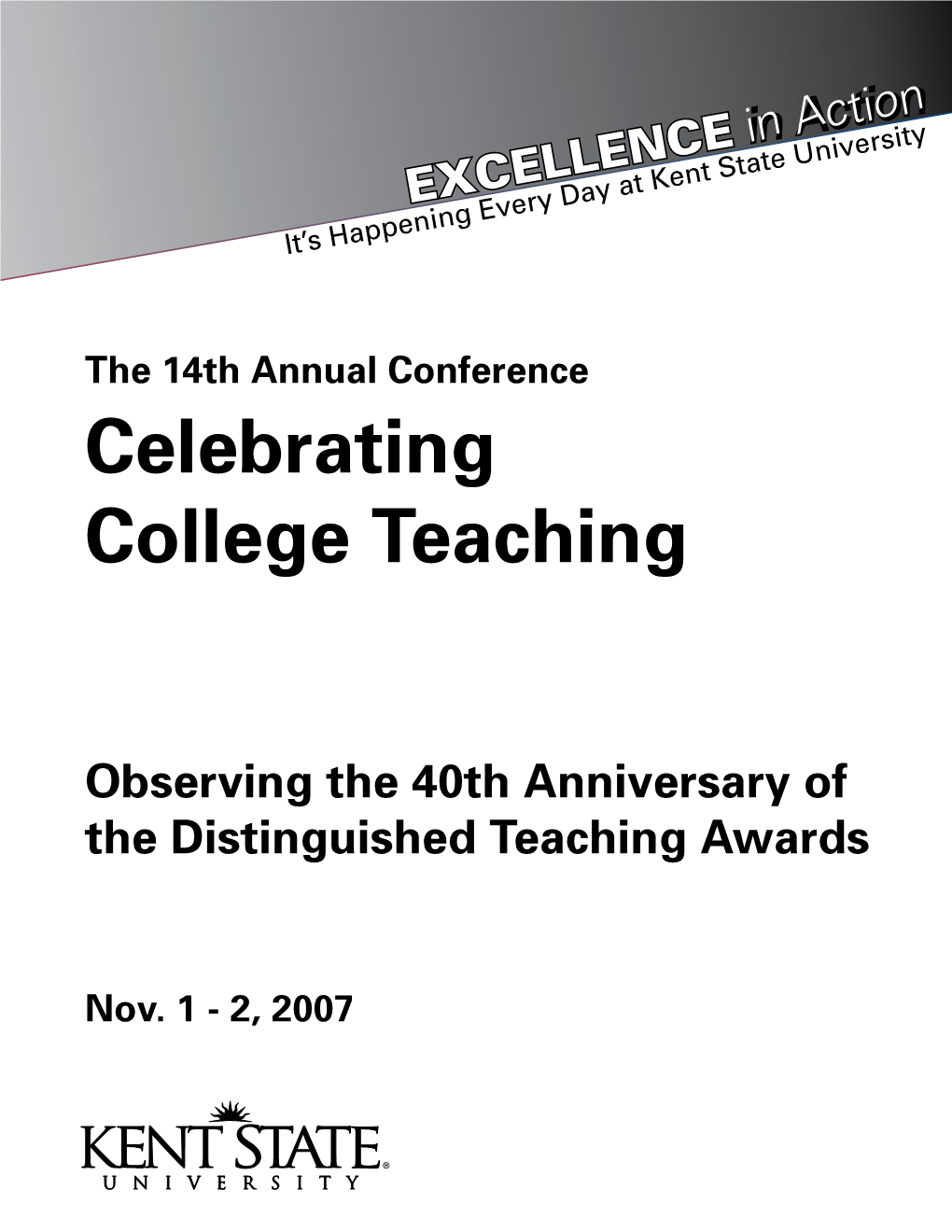 14Th Annual Conference Celebrating College Teaching