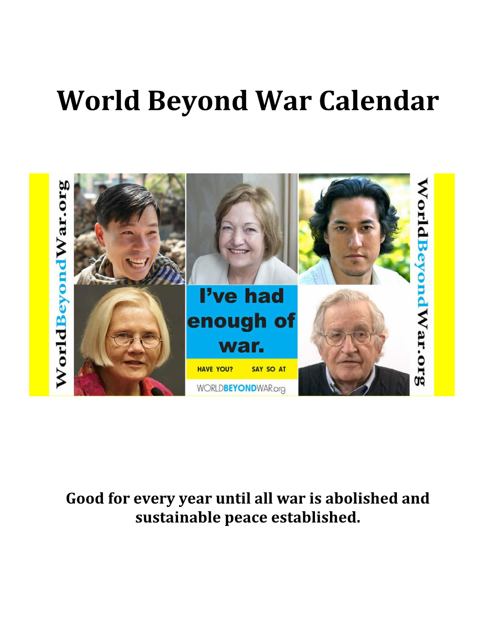 World Beyond War Calendar