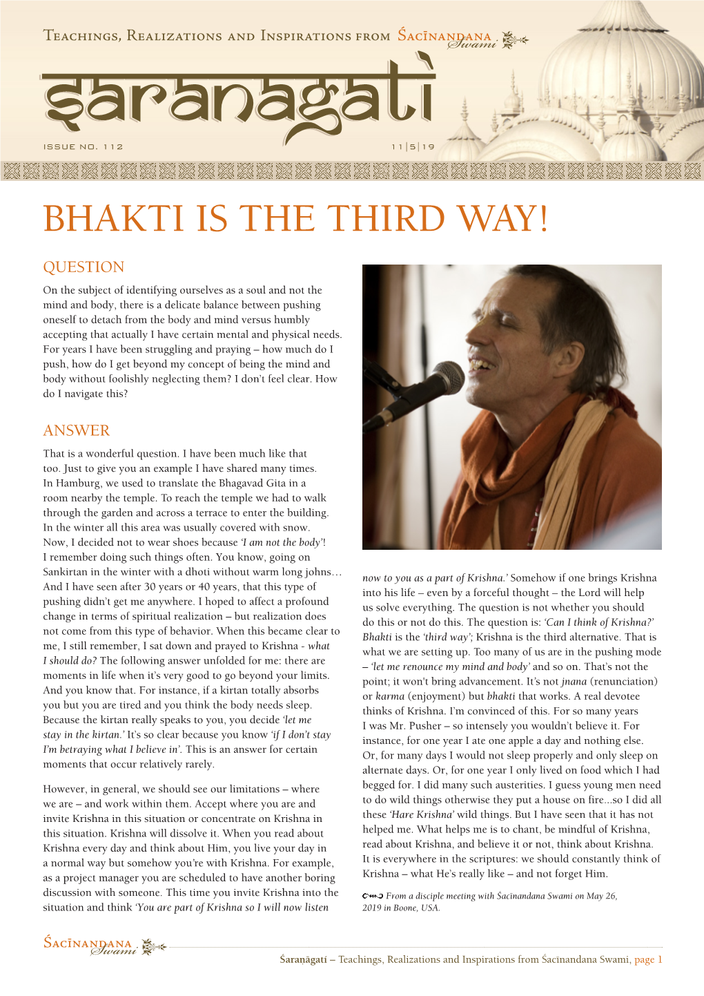 Bhakti Is the Third Way!