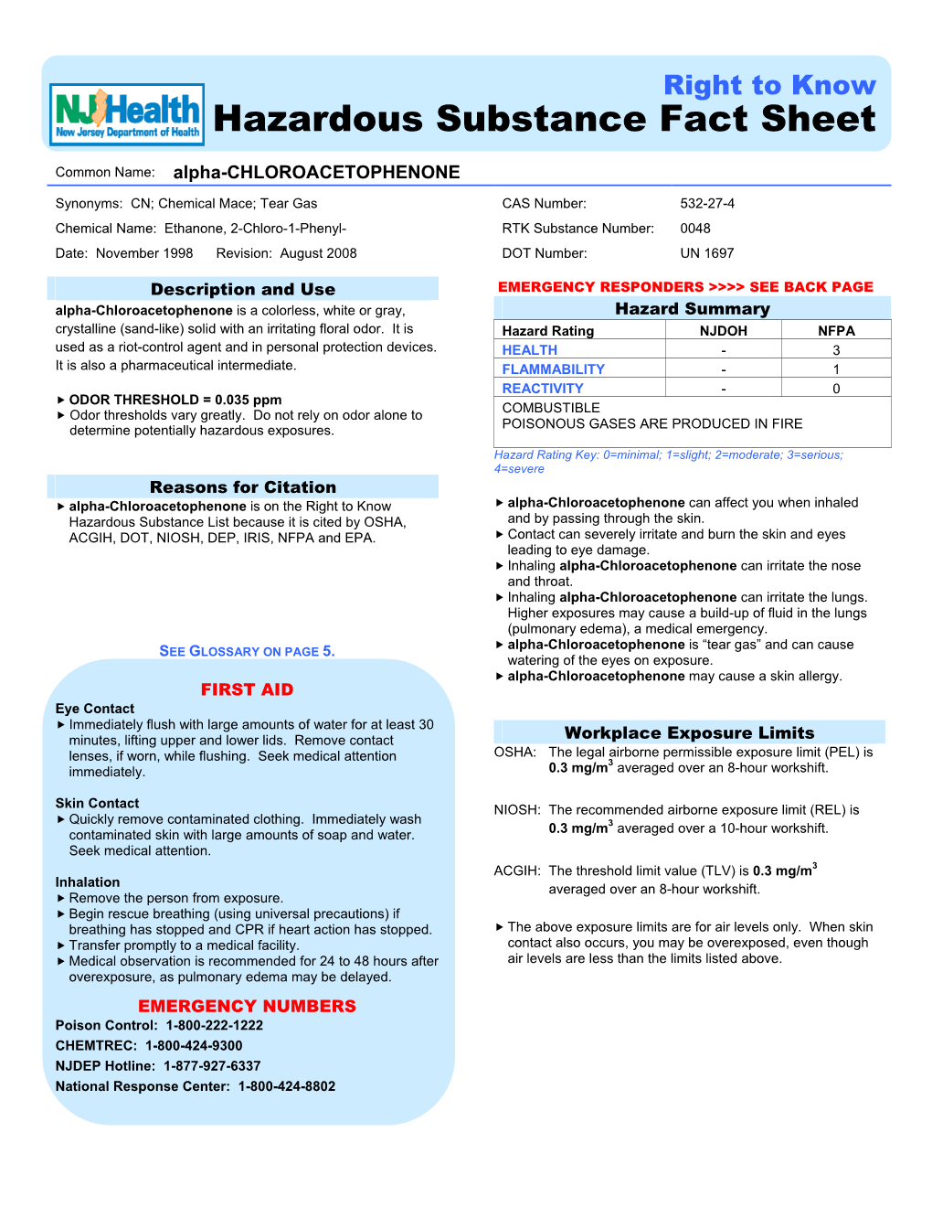 Hazardous Substance Fact Sheet