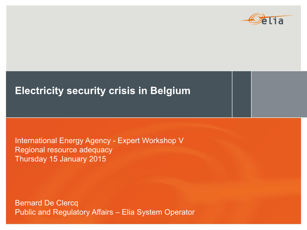 Electricity Security Crisis in Belgium