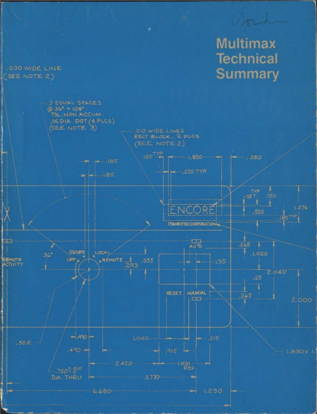 Multimax Technical Summary Contents