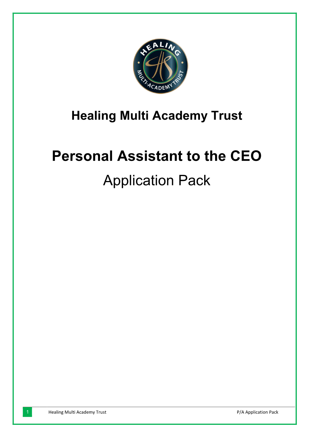 Personal Assistant to the CEO Application Pack