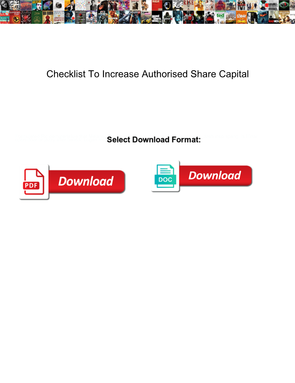 Checklist to Increase Authorised Share Capital