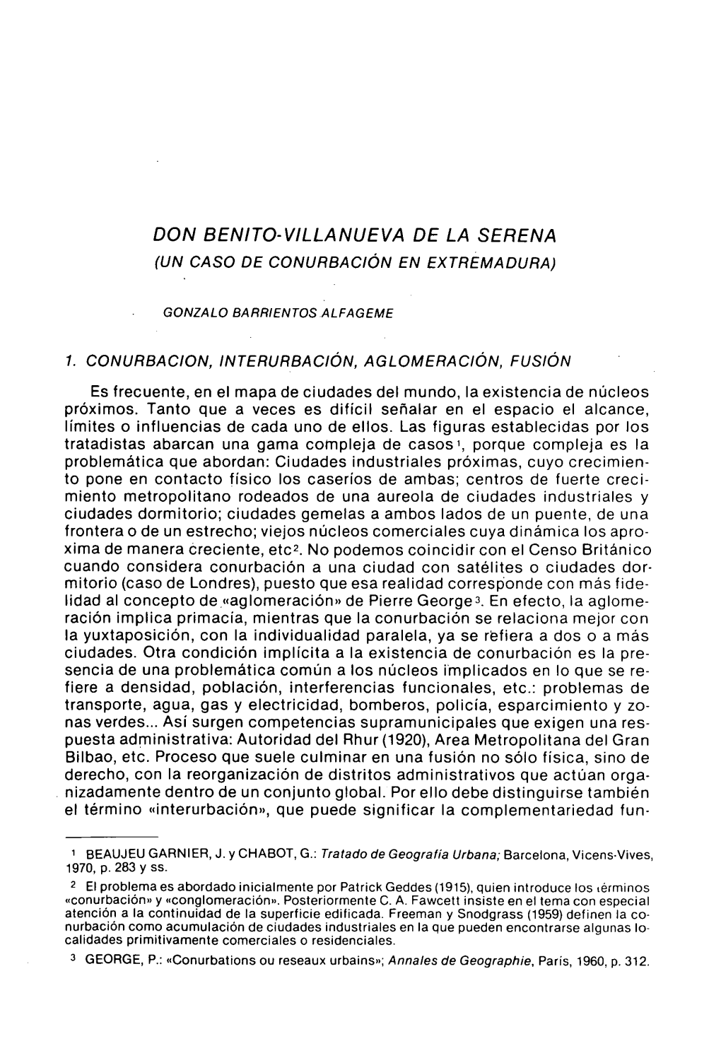Don Benito-Villanueva De La Serena (Un• Caso De Conurbación En Extremadura)