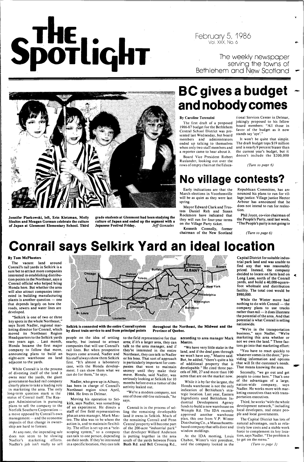 BC Gives a Budget and Nobody Comes Conrail Says Selkirk Yard an Ideal