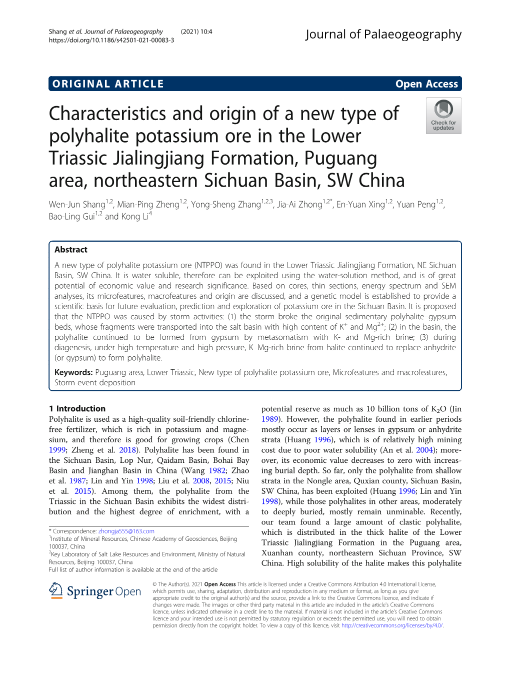 Characteristics and Origin of a New Type of Polyhalite Potassium Ore In