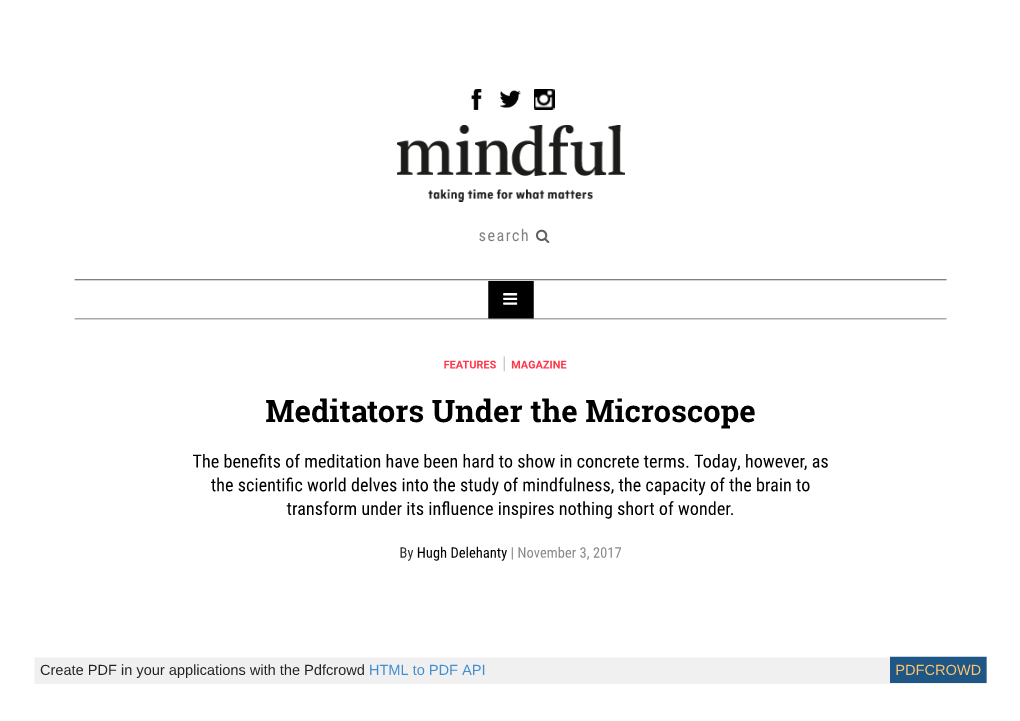 Meditators Under the Microscope