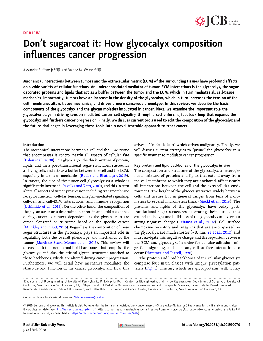 How Glycocalyx Composition Influences Cancer Progression