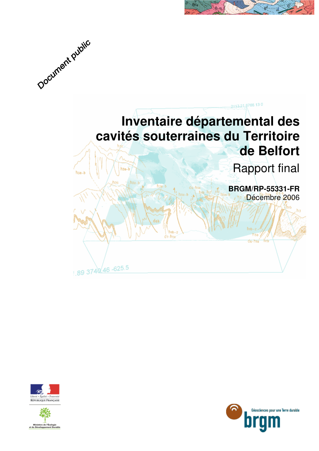 Inventaire Départemental Des Cavités Souterraines Du Territoire De Belfort Rapport Final