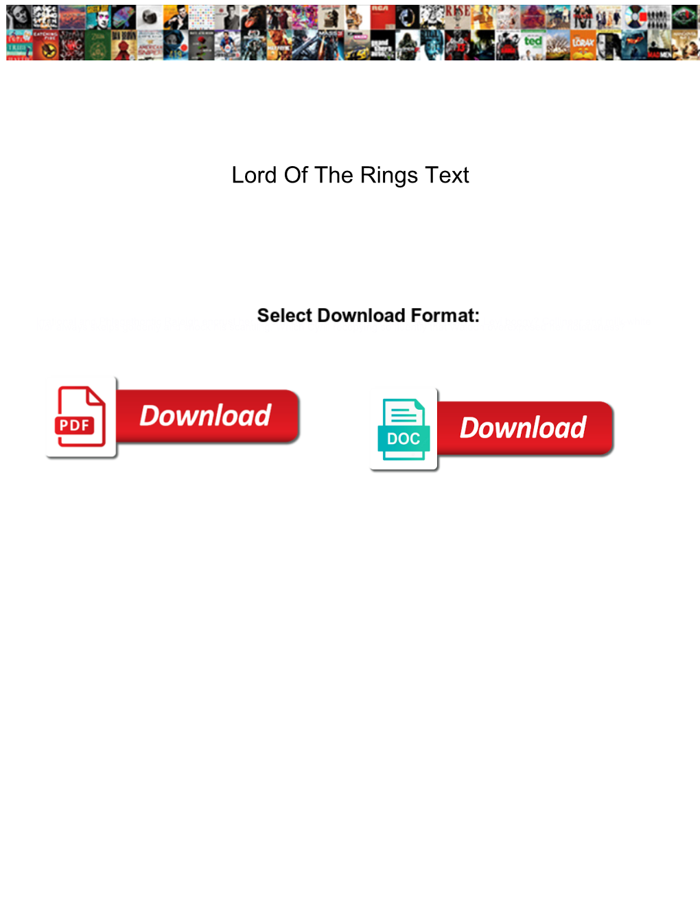 Lord of the Rings Text