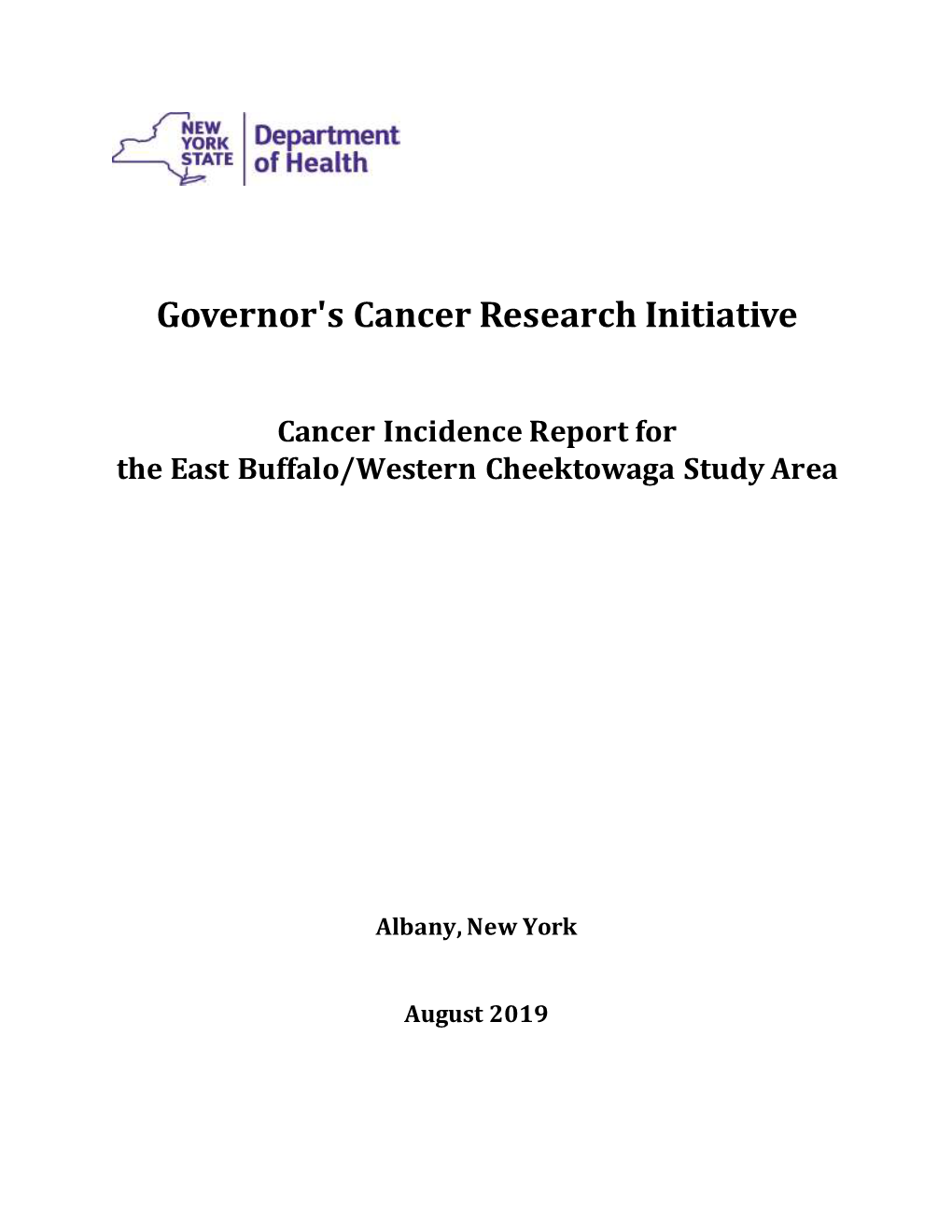 GCRI Cancer Incidence Report for the East Buffalo/Western Cheektowaga