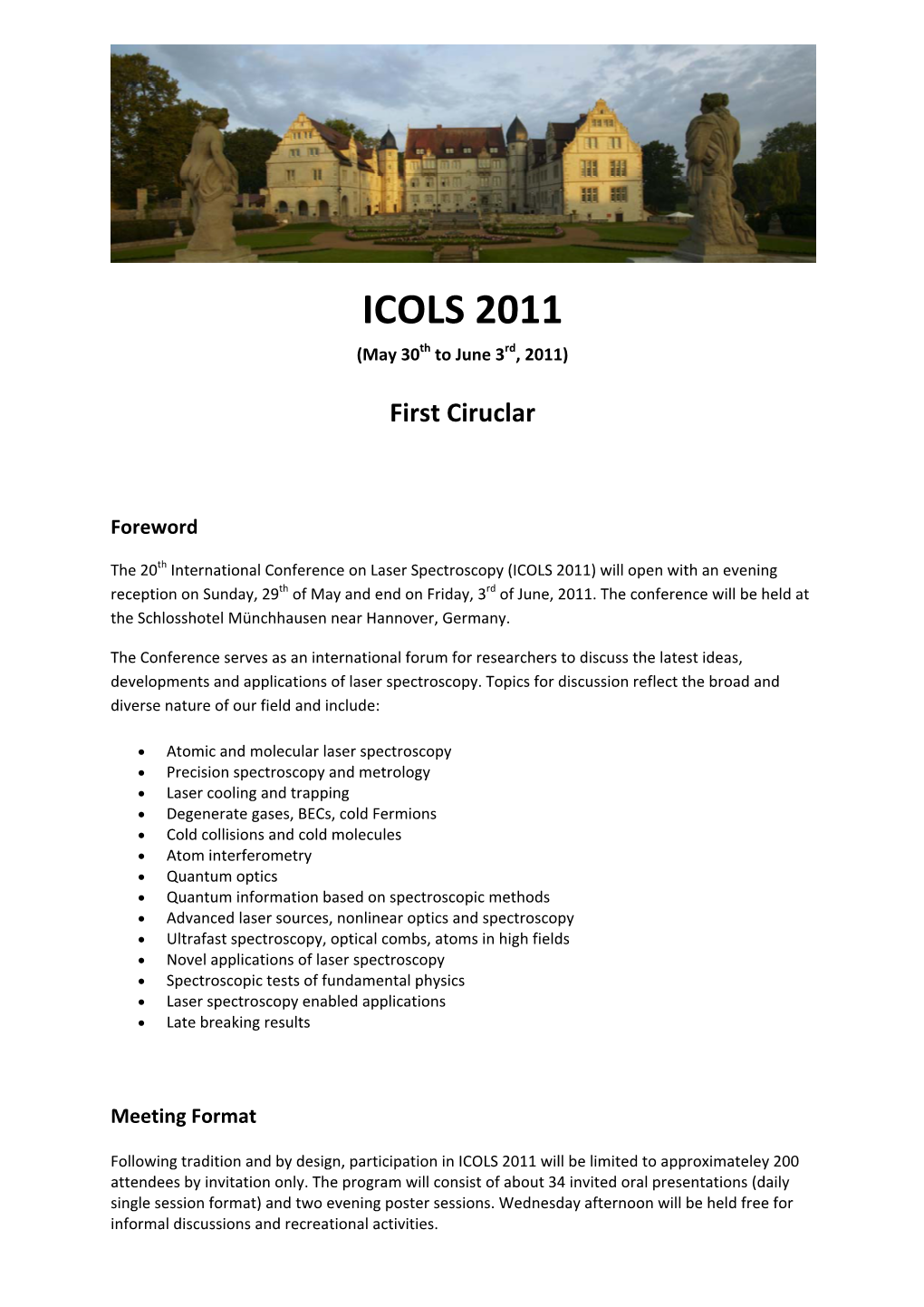 ICOLS 2011 (May 30Th to June 3Rd, 2011)