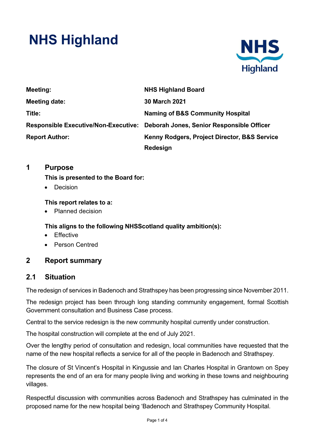 Badenoch and Strathspey Community Hospital